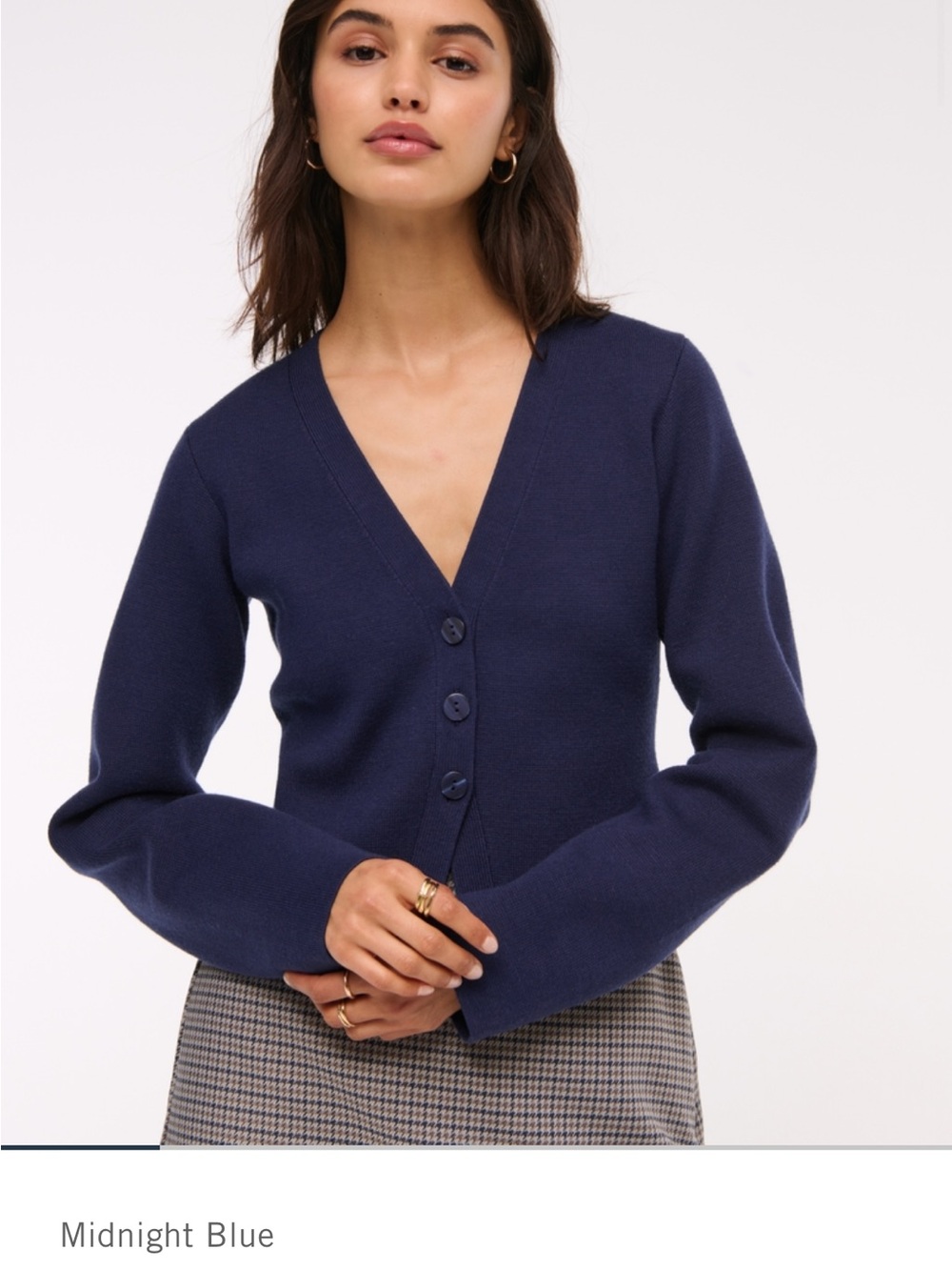 Abercrombie & Fitch Navy V-Neck Button Cardigan